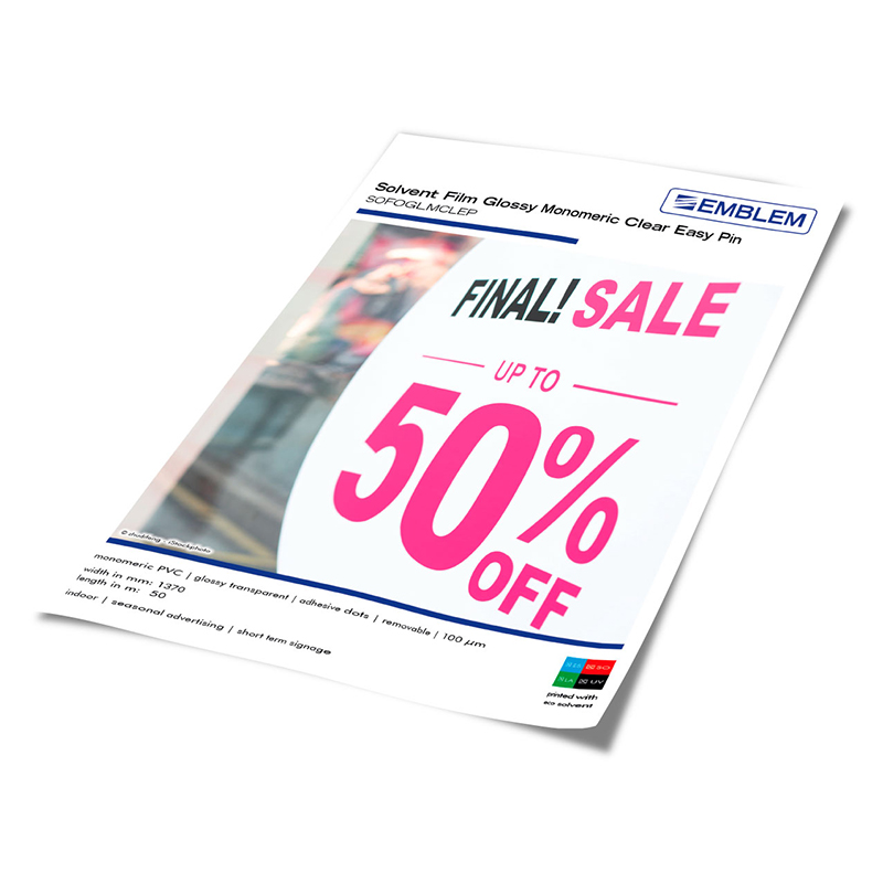 Solvent Film Glossy Monomeric Clear Easy Pin